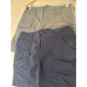 Two Eddie Bauer Olive  Green & Black Skirt With Pockets Women's Size 4 Nylon
